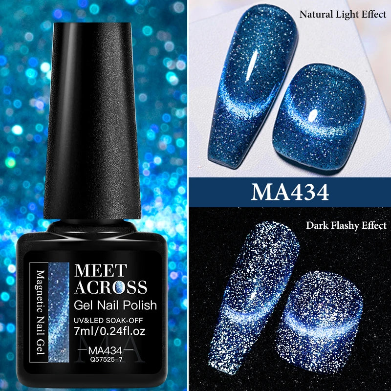 7ml Red Series Cat Magnetic Gel Nail Polish Sparkle Glitter Semi Permanent Nail Art UV Gel Varnish Manicure For Valentines Nails