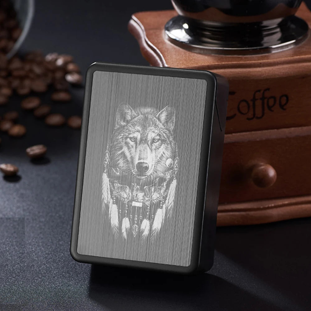 Hold 20 Cigarettes Case Individuality Pattern ABS Automatic Cover Cigarette Case Anti Pressure Waterproof Box