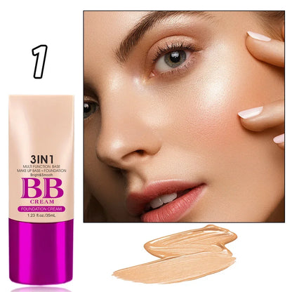 3 In 1 Multi-Function Base Make-UP Liquid Fundation Brighten &Smooth BB Cream Breathable Oil Control Poreless Skin Concealer