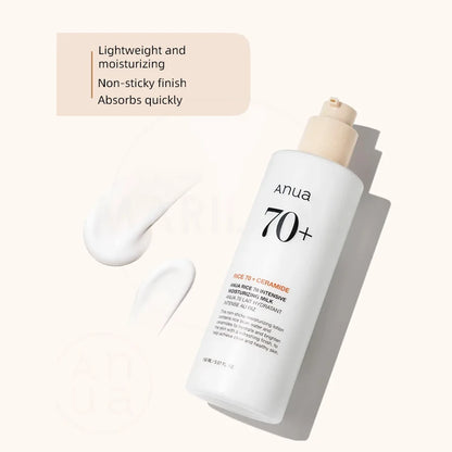 Korean Skincare Set ANUA Rice 70 Glow Milky Toner,Intensive Moisturizing Milk Lotion,Hydrating&Nourishing,Barrier Care 2pcs Sets