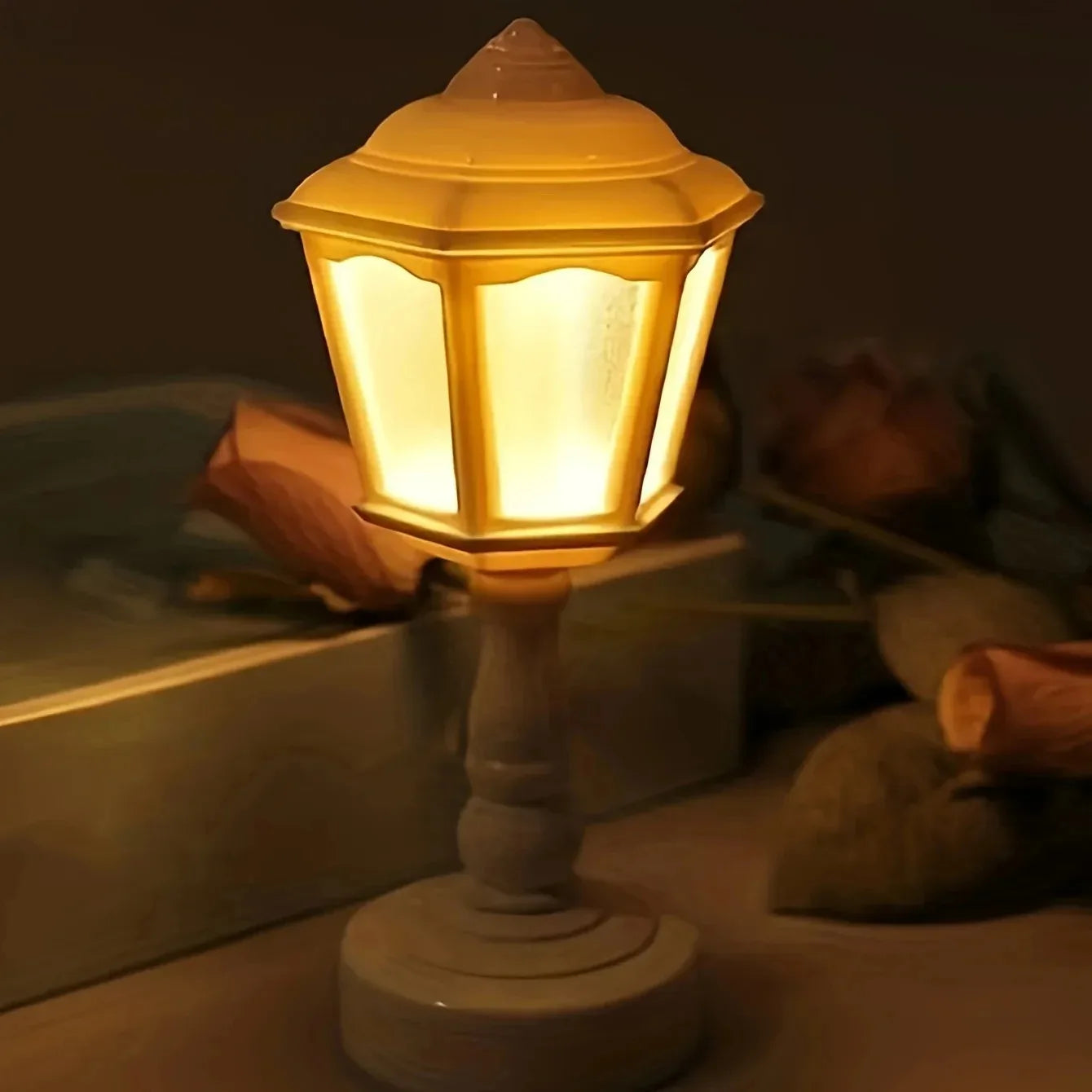 HOMEFISH Geometric Flower Bud Button Battery LED Table Lamps Desk Night For Bedroom Dining Touch Night Light