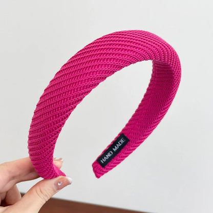 Rose Red Wide-brimmed Sponge Hair Band Women Fairy Temperament Headband Tweed Head Hoop Hairband Princess Girls Hair Accessories
