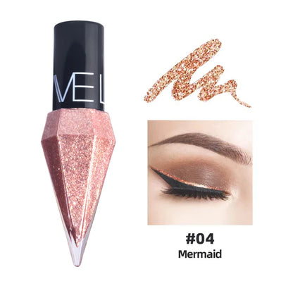 New Professional Shiny Eye Liners Cosmetics for Women Pigment Silver Rose Gold Color Liquid Glitter Eyeliner Cheap Makeup