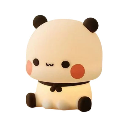 Kawaii Bear Panda Bubu And Dudu Led Night Light Lamp Cute Cartoon Nightlight Animal Bedroom Decorative Living Room Dolls Gifts