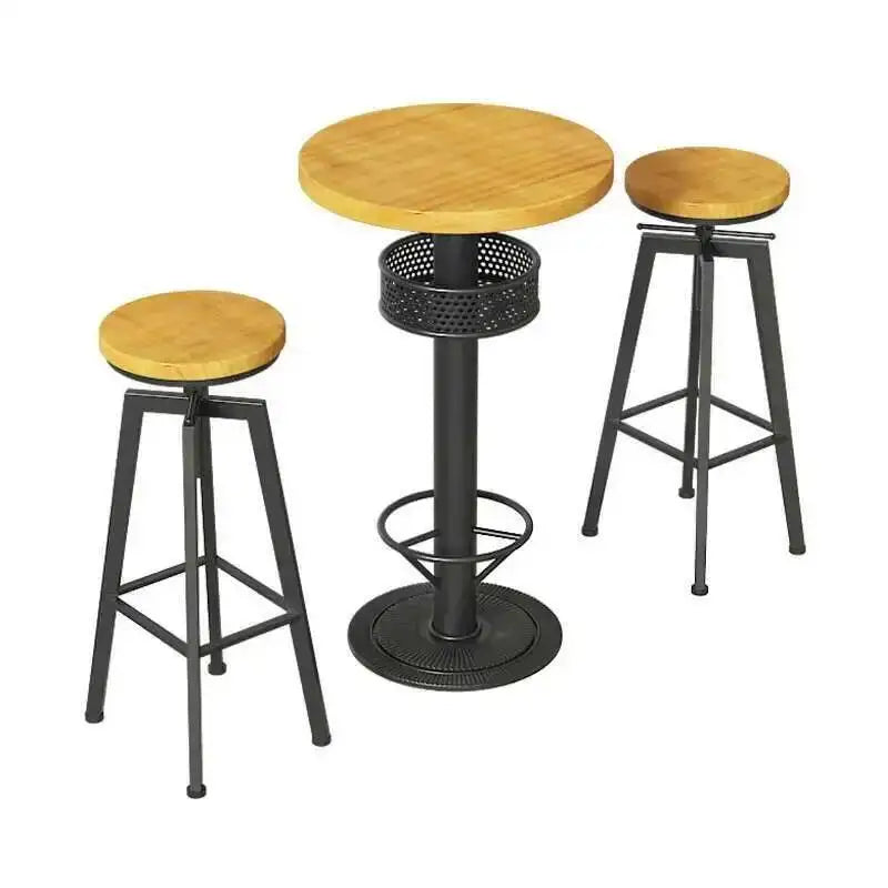 Restaurant Kitchen Bar Tables Side Eat Standing Party Vintage Dining Table Wooden Round Muebles De Cocina Furniture Zt50bt New