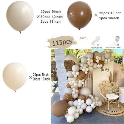 Beige Cream White Boho Balloon Garland Arch Kit Sand White Engagement Wedding Birthday Party Baby Shower Decoration Balloons