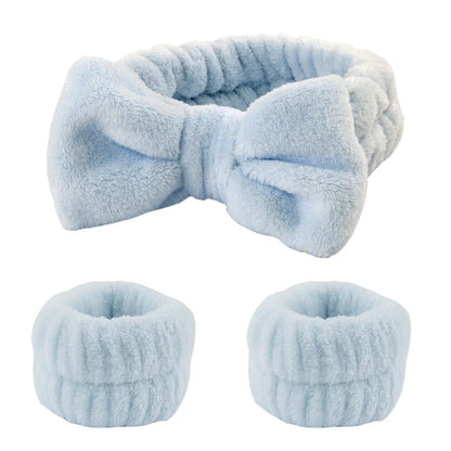 3Pcs Spa Headband Wristband for Washing Face Microfiber Makeup Towel Hair Bands Washband Scrunchies Absorbent Wrist Sweatband