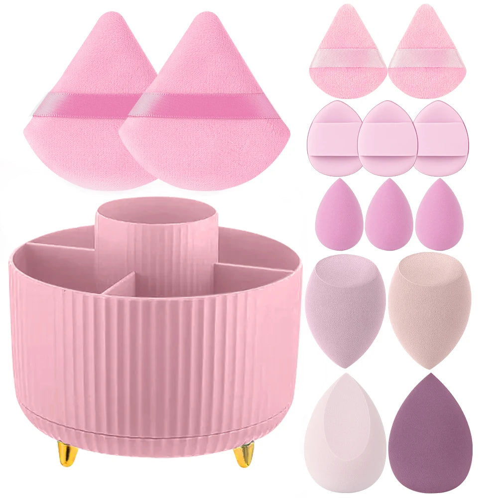 Makeup Brush Holder Organizer 360° Rotating Makeup Brush Desktop Organizer 5 Slot Make up Brushes Cup for Supply Bathroom Vanity