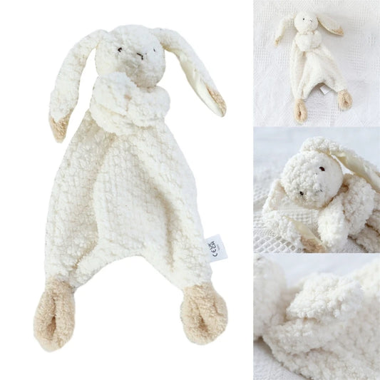 11'' Mood Comforter Bunny Baby Teething Toy Soft Animal for Doll Room Decoration Mood Appease Toy for Infant Crib Orname