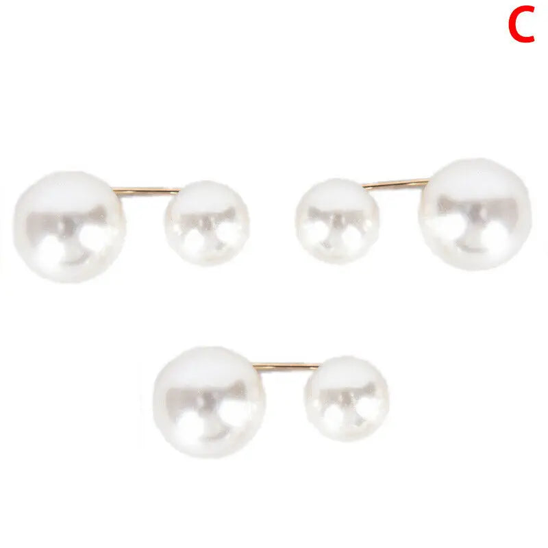 6pc Pearl Brooches Set Waist Buckle Cardigan Jeans Button Brooch Pins Women Sweater Coat Anti Fall Pearls Clothes Pin Decoration
