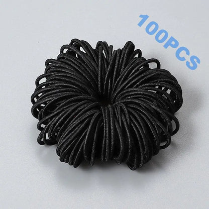100pcs New Cute Girl Hair Bands Candy Color Elastic Rubber Band Hair Band Child Baby Headband Scrunchie Hair Tie Accessories