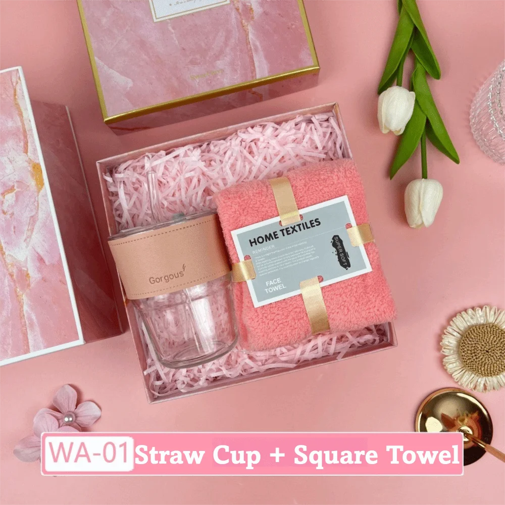 3IN1 Souvenir Gift Set Stylish Design Fan/Towel/Cup Practical Gift Sets with Paper Bag Portable Gift Box Set Personalized Gifts