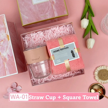 3IN1 Souvenir Gift Set Stylish Design Fan/Towel/Cup Practical Gift Sets with Paper Bag Portable Gift Box Set Personalized Gifts