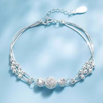 Fine 925 Sterling Silver Lucky Bead Bracelets For Woman Luxury Original Multi-layer Charm Bracelet Elegant Party Jewelry Gifts