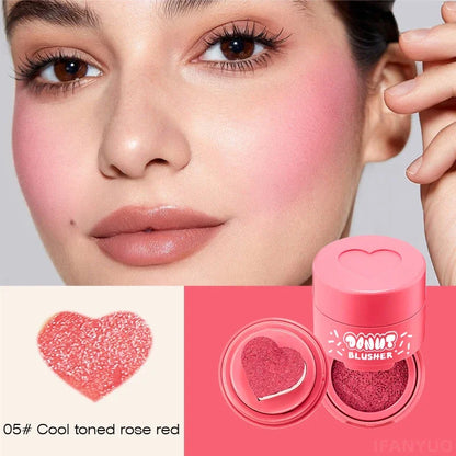 Love Seal Blusher Air Cushion Blush Cream Waterproof Long-lasting Cheek Rouge Brighten Skin Multi-use Natural Face Makeup Blush