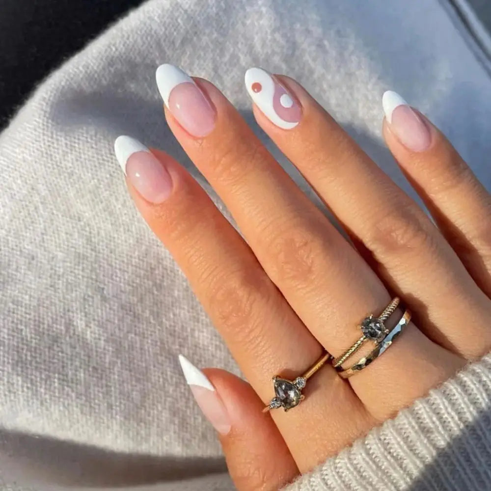 24Pcs/Box Charming Pink Flame Short Detachable Finished Fingernails Ballet Wearable Fake Nails press on Square Head Full Cover