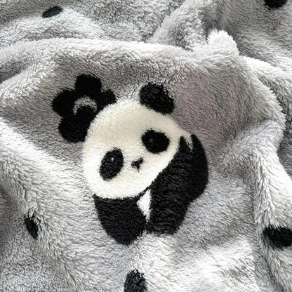 Panda Printed Fluffy Blanket for Beds Single/Queen/King Plush Fleece Plaids for Sofa Soft Warm Thow Blanket for Winter