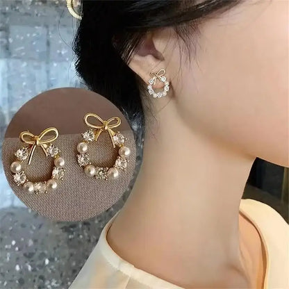 925 Silver Needle Korean Fashion Bowknot Tulip Earrings For Women Jewelry 2026 Trending New Women's White Flower Earrings Brinco