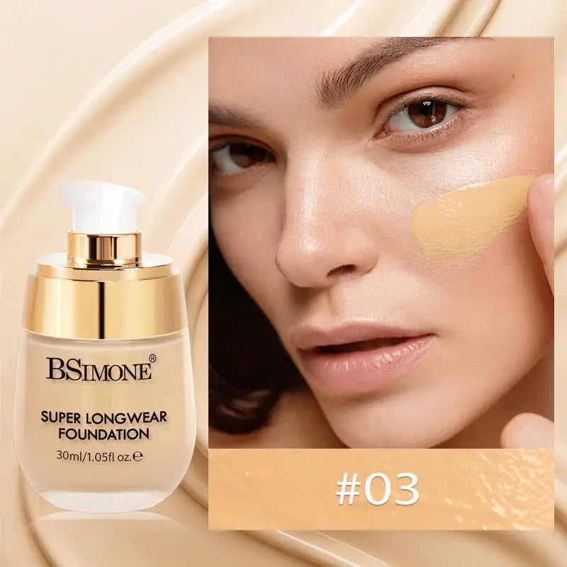 BSIMONE 30ml Liquid Foundation, Moisturizing And Long-Lasting, Natural Finish For Bright, Even Skin Tone