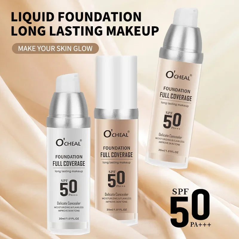 OCHEAL Color Changing Foundation Liquid - Moisturizing Long Lasting Brightening Full Coverage Concealer Makeup