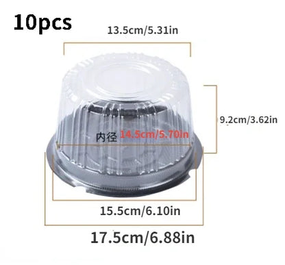 10pcs 8/6 Inch Transparent Cake Box Plastic Cake Boxes And Packaging Transparent Clear Cupcake Muffin Dome Holder Cases Wedding