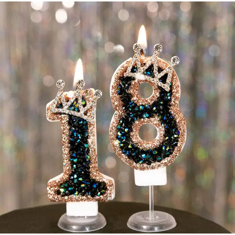 Birthday Digital Candles Number Candle Top of Cake Crown Cake Topper Baby Shower Decor Birthday Party Supply свечи для торта