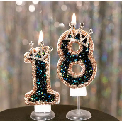 Birthday Digital Candles Number Candle Top of Cake Crown Cake Topper Baby Shower Decor Birthday Party Supply свечи для торта