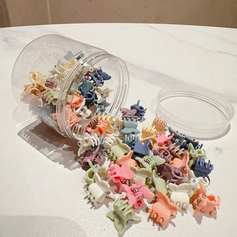 100Pcs Cute Flower Star Hair Claws Styling Hair Braid Hairpins Kids  Colorful Small Girls Hair Clips Hair Accessories Headwear