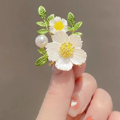 Luxury Rhinestones Flowers Imitation Pearl Brooches for Women Suit Coat Brooch Pins Corsage Elegant Jewelry Gift Accessories