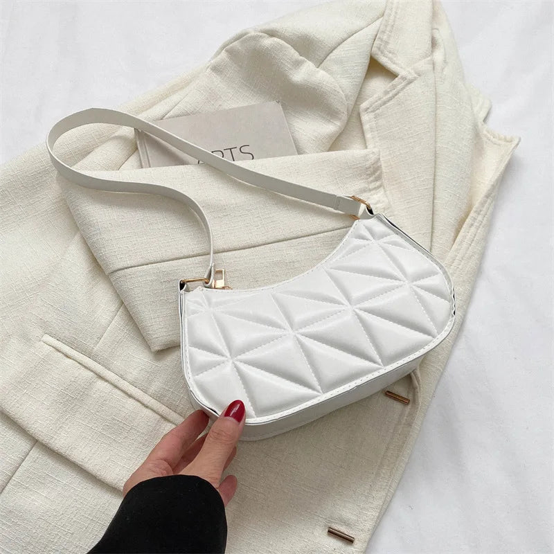 New Solid Color Casual Women's Handbags Shoulder Bag with Niche Retro Design Fashionable and Trendy Leather Crossbody Bags