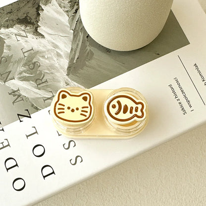 KLASSNUM Portable Cute Cartoon Contact Lens Case Drawer Design Color Contact Lenses Box Container Storage Case Travel Accessory
