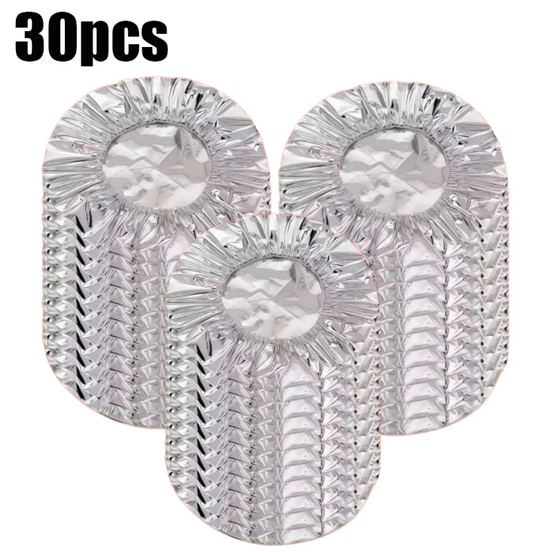 10-50pcs Aluminum Foil Insulation Covers Keep Food Warm Fresh Repeatable Kitchen Food Covers Bowls Plates Adjustable Cling Wrap