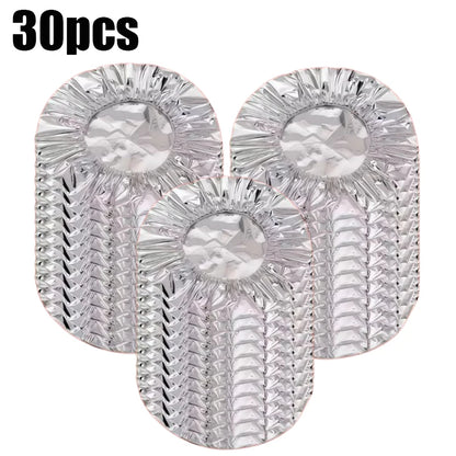 10-50pcs Aluminum Foil Insulation Covers Keep Food Warm Fresh Repeatable Kitchen Food Covers Bowls Plates Adjustable Cling Wrap