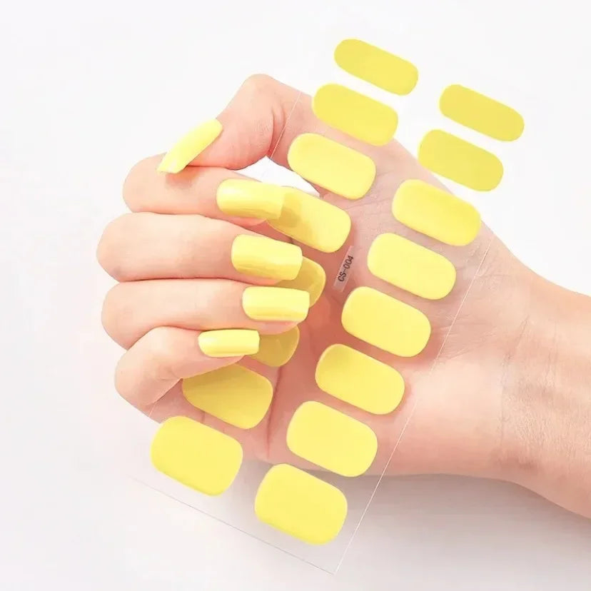 16Tips Nude Semi-Cured Gel Nail Wraps Sticker Long-Lasting UV LED Lamp French Nail Decal Full Cover Waterproof Semi-Cured Sticke