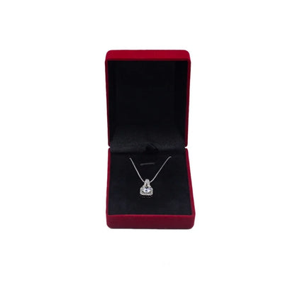 Square Velvet Necklace Box Pendant Display Gift Boxes Jewellery Packaging Storage Case Necklace Holder for Women Valentine's Day
