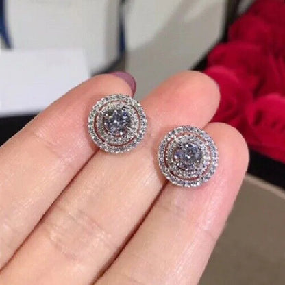 2026 Dainty Small Round CZ Stud Earrings for Women Simple and Elegant Daily Wear Ear Piercing Accessories Statement Jewelry
