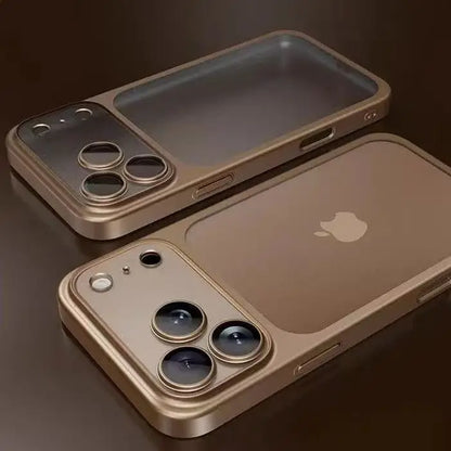 Luxury Plating Color PC Transparent Phone Case For iPhone 17 16 15 14 13 Pro Max Air Lens Protection Matte BackPlate Hard Cover