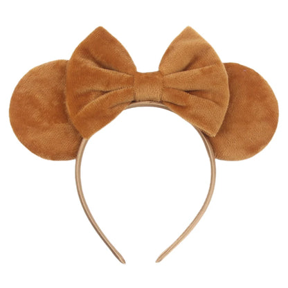 New Trendy Mouse Ears Headband Mickey 3.3"Velvet For Girls Soft Bow Hairband Halloween Festival Party Trip DIY Hair Accessories