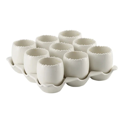 Hotel Restaurant Healthy Soup Divided Combination Tableware Hotpot Restaurant Features Square Nine-grid Steamed Egg Tray Bowl