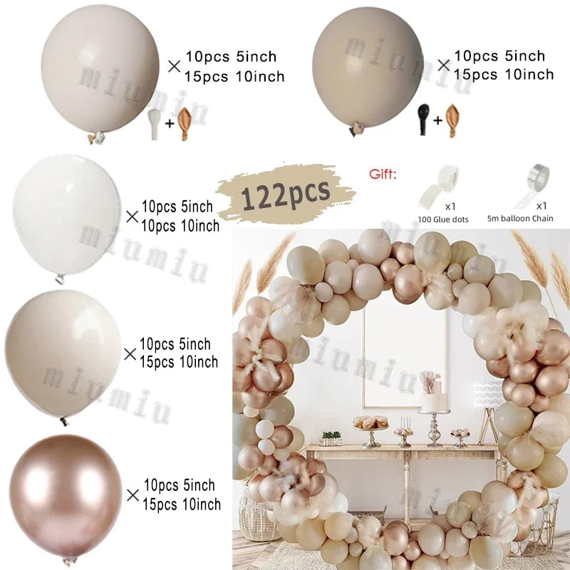 Beige Cream White Boho Balloon Garland Arch Kit Sand White Engagement Wedding Birthday Party Baby Shower Decoration Balloons
