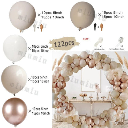 Beige Cream White Boho Balloon Garland Arch Kit Sand White Engagement Wedding Birthday Party Baby Shower Decoration Balloons