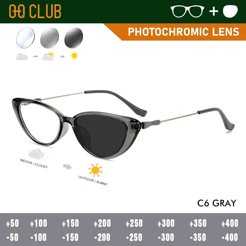 O-Q CLUB Women's Grade Glasses Men Optical Lenses Transparent Eyepieces for Reading Lunettes Myopia Eyeglasses Photochromic Lens