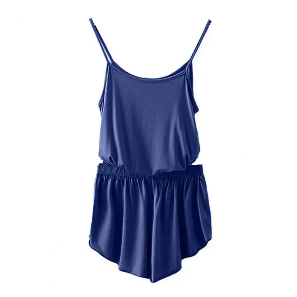 2 Pcs/Set Lounge Women Summer Pajamas Solid Color Sleeveless Camisole Shorts Lady Pajamas for Women Sleepwear Set