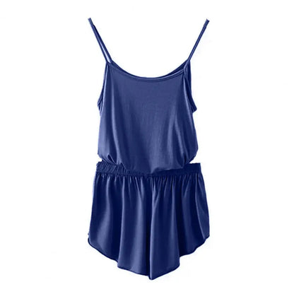 2 Pcs/Set Lounge Women Summer Pajamas Solid Color Sleeveless Camisole Shorts Lady Pajamas for Women Sleepwear Set