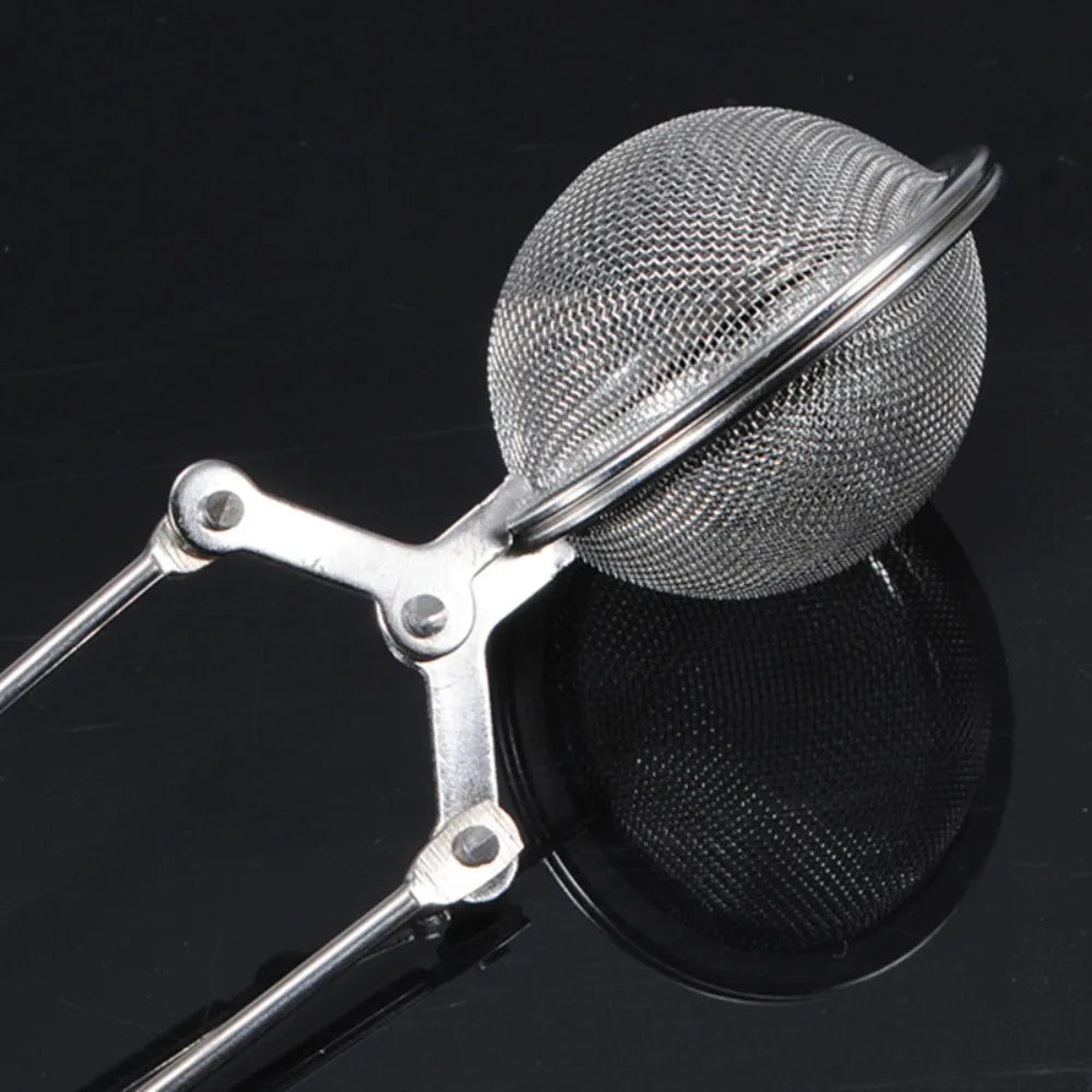 1PC Creative Stainless Steel Tea Ball Infuser Filter Squeeze Leaves Herb Mesh Strainer Tea Infuser Reusable Teapot Gadgets