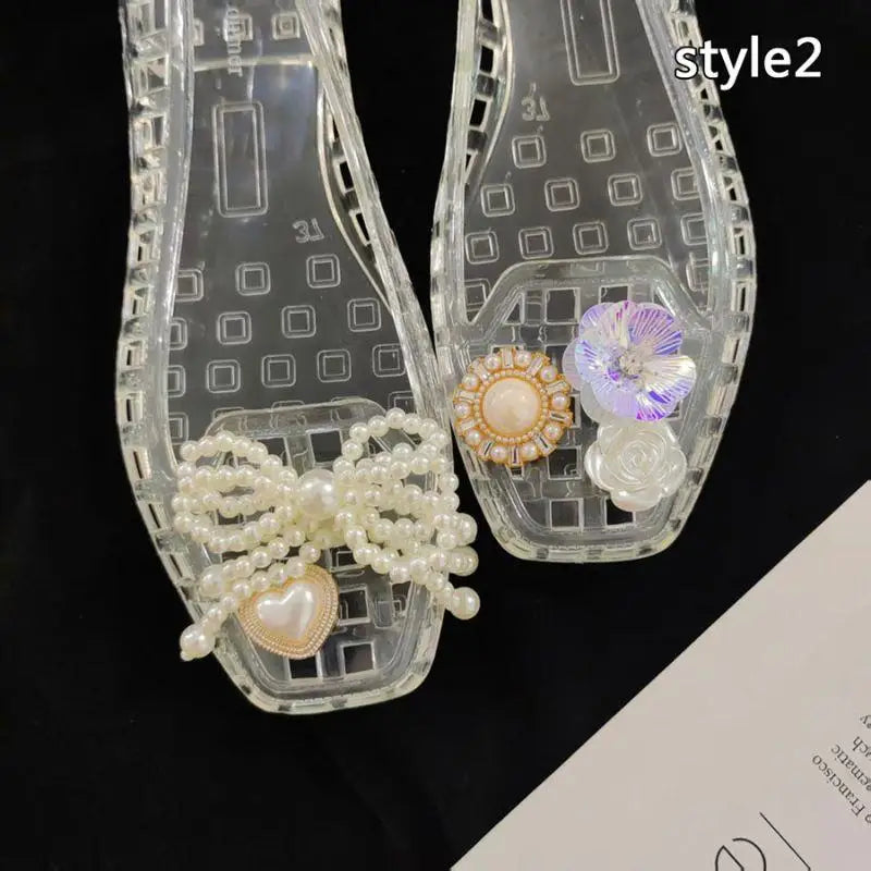 Crystal Flower Shoe Clips Shoes Accessories Tassel Pendant Flower Shoe Buckles Cool Show Sweet Fashion Shiny Shoe Ornaments