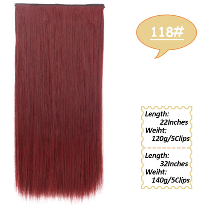 NICESY Synthetic Long Wavy 5 Clips Hair Extensions 22Inch/32Inch Clip On Hair Extensions High Tempreture Fake For Women