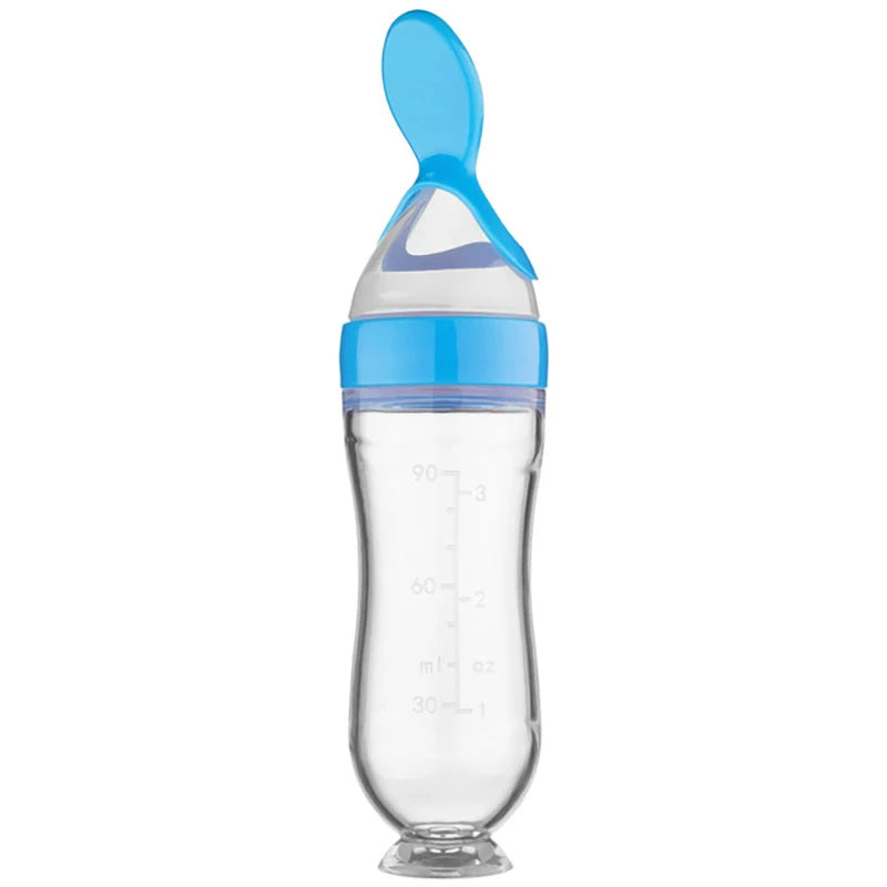 Baby Silicone Squeezing Feeding Bottle Newborn Baby Training Spoon Infant Cereal Food Supplement Feeder Bbay Safe Tableware