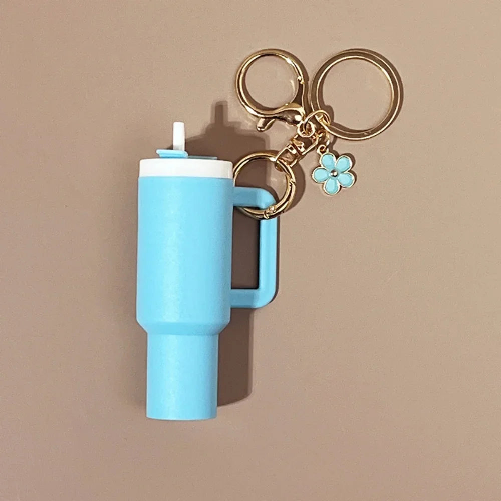 Mini Stanley Cup Keychain Creative Coin Chapstick Storage Box Accessories Key Holder Backpack Tumbler Handle Decoration