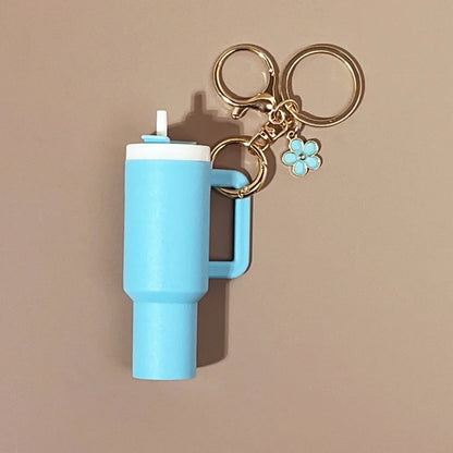 Mini Stanley Cup Keychain Creative Coin Chapstick Storage Box Accessories Key Holder Backpack Tumbler Handle Decoration